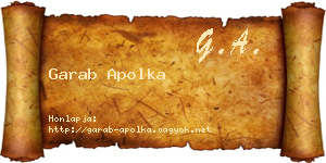 Garab Apolka névjegykártya